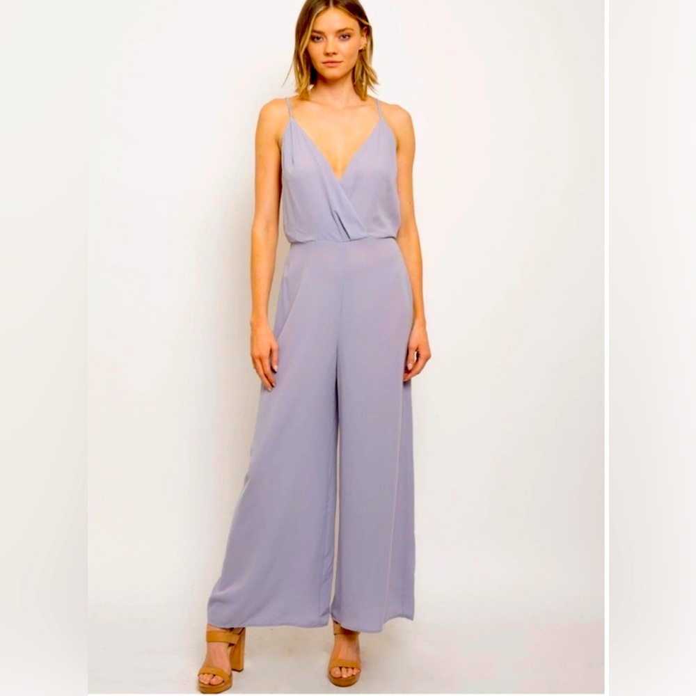 Grey Open-Back V-Neck Spaghetti
Strap Jumpsuit